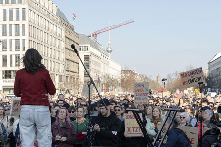 Demonstration vom Feminist Fight Club in Berlin