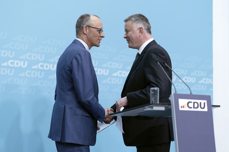 Pressekonferenz zur Sitzung des CDU Bundesvorstands in Berlin
