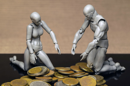 Symbolfoto D-Mark- und Pfennig Münzen