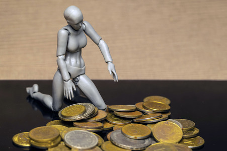 Symbolfoto D-Mark- und Pfennig Münzen