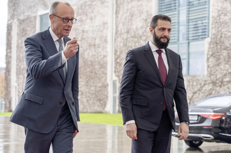 Empfang des Übergangspräsidenten von Syrien im Kanzleramt in Berlin