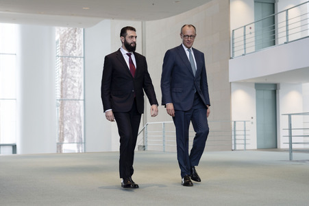 Empfang des Übergangspräsidenten von Syrien im Kanzleramt in Berlin