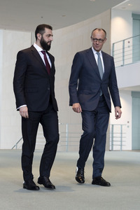 Empfang des Übergangspräsidenten von Syrien im Kanzleramt in Berlin