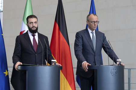 Empfang des Übergangspräsidenten von Syrien im Kanzleramt in Berlin