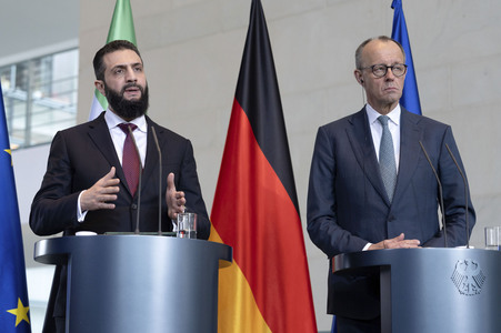 Empfang des Übergangspräsidenten von Syrien im Kanzleramt in Berlin