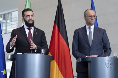 Empfang des Übergangspräsidenten von Syrien im Kanzleramt in Berlin