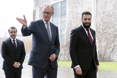 Empfang des Übergangspräsidenten von Syrien im Kanzleramt in Berlin