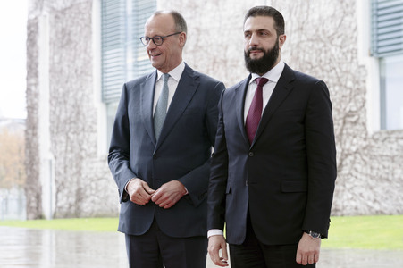 Empfang des Übergangspräsidenten von Syrien im Kanzleramt in Berlin