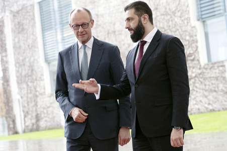 Empfang des Übergangspräsidenten von Syrien im Kanzleramt in Berlin