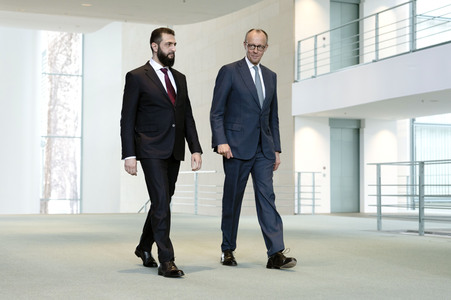 Empfang des Übergangspräsidenten von Syrien im Kanzleramt in Berlin