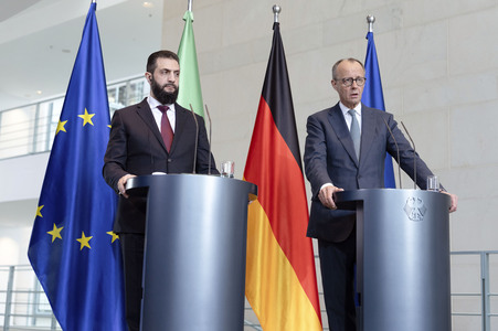 Empfang des Übergangspräsidenten von Syrien im Kanzleramt in Berlin