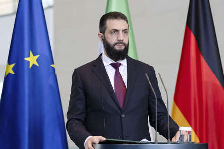 Empfang des Übergangspräsidenten von Syrien im Kanzleramt in Berlin