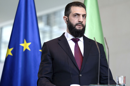 Empfang des Übergangspräsidenten von Syrien im Kanzleramt in Berlin