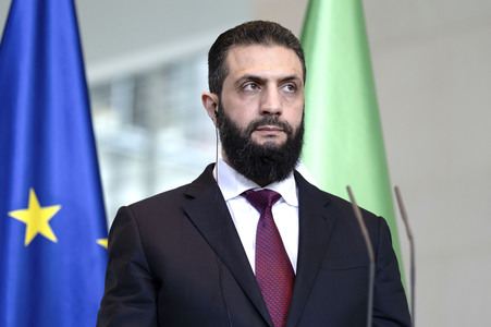 Empfang des Übergangspräsidenten von Syrien im Kanzleramt in Berlin