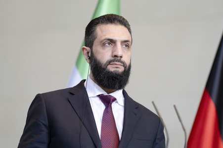 Empfang des Übergangspräsidenten von Syrien im Kanzleramt in Berlin