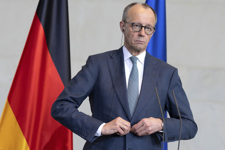 Empfang des Übergangspräsidenten von Syrien im Kanzleramt in Berlin