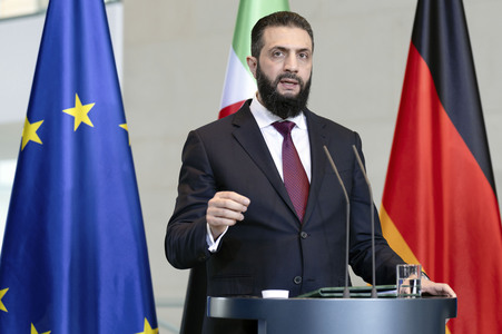 Empfang des Übergangspräsidenten von Syrien im Kanzleramt in Berlin