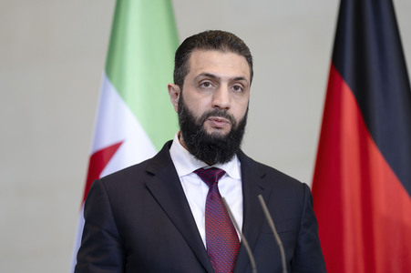 Empfang des Übergangspräsidenten von Syrien im Kanzleramt in Berlin