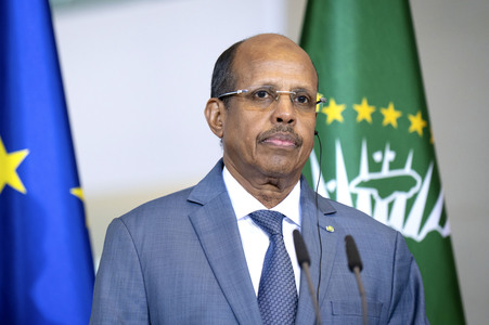 Pressestatement von Friedrich Merz und Mahamud Ali Jussuf  in Berlin
