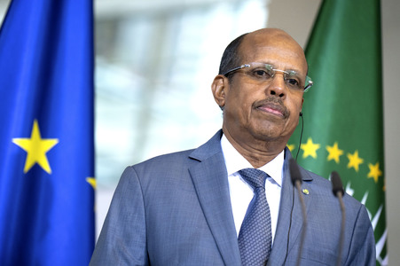 Pressestatement von Friedrich Merz und Mahamud Ali Jussuf  in Berlin
