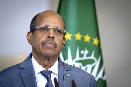 Pressestatement von Friedrich Merz und Mahamud Ali Jussuf  in Berlin