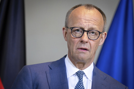 Pressestatement von Friedrich Merz und Mahamud Ali Jussuf  in Berlin