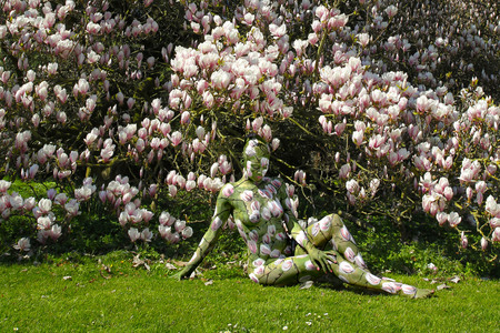NATURE ART: Magnolien / Magnolias Bodypainting