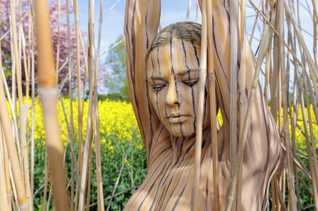 NATURE ART: Schilf / Reeds Bodypainting