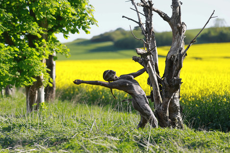 NATURE ART: Trockenbirke / Dried Birch Bodypainting