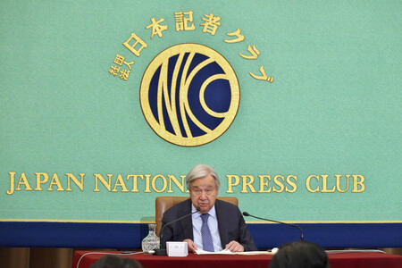Pressekonferenz mit UN-Generalsekretär António Guterres in Tokio