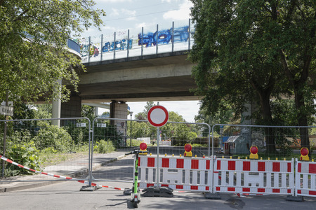 Gesperrte Friedrich-Ebert-Brücke/Nordbrücke in Bonn