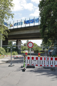 Gesperrte Friedrich-Ebert-Brücke/Nordbrücke in Bonn