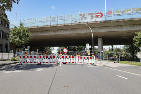 Gesperrte Friedrich-Ebert-Brücke/Nordbrücke in Bonn