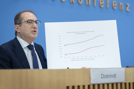 Bundespressekonferenz 'Vorstellung des Verfassungsschutzberichtes 2025' in Berlin