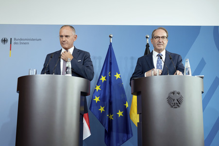 Pressestatement von Gerhard Karner und Alexander Dobrindt in Berlin