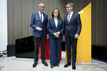 Pressekonferenz mit Friedrich Merz in Berlin