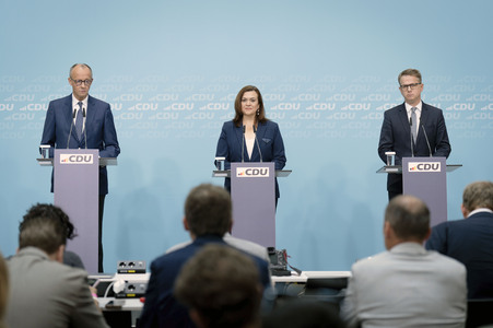 Pressekonferenz mit Friedrich Merz in Berlin