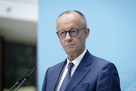 Pressekonferenz mit Friedrich Merz in Berlin