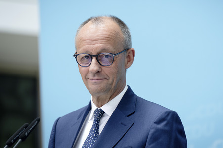 Pressekonferenz mit Friedrich Merz in Berlin