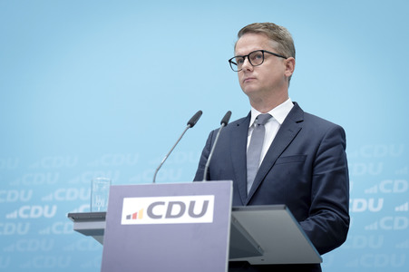 Pressekonferenz mit Friedrich Merz in Berlin