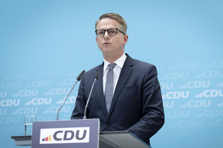 Pressekonferenz mit Friedrich Merz in Berlin
