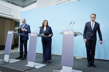 Pressekonferenz mit Friedrich Merz in Berlin