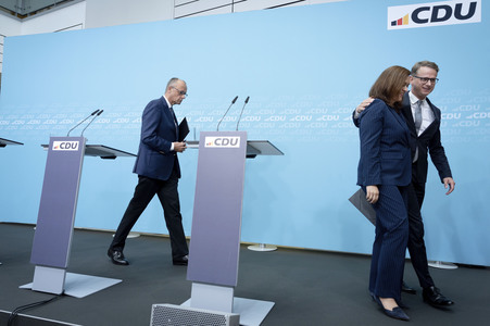 Pressekonferenz mit Friedrich Merz in Berlin