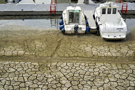 Niedrigwasser im Rhein in Köln