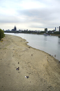Niedrigwasser im Rhein in Köln
