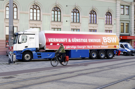 Wahlkampfveranstaltung des BSW in Halle