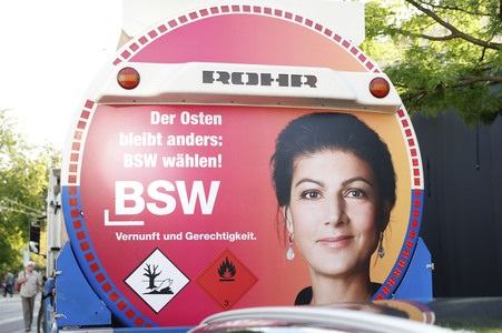 Wahlkampfveranstaltung des BSW in Halle