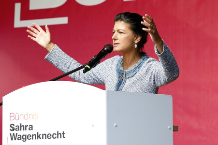 Wahlkampfveranstaltung des BSW in Halle