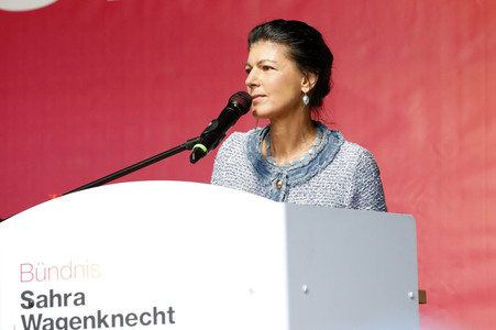 Wahlkampfveranstaltung des BSW in Halle