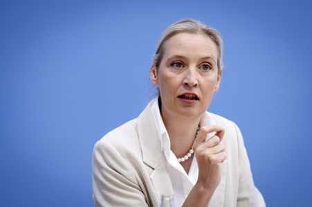 Bundespressekonferenz 'AfD - Auswirkungen der Landtagswahl in Sachsen-Anhalt auf die Bundespolitik' in Berlin